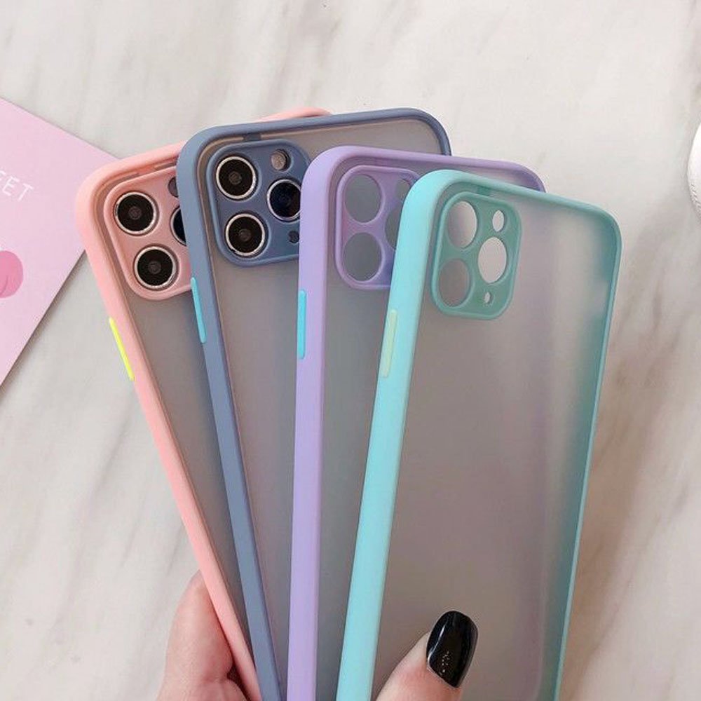 Shockproof Bumper Phone Case Translucent Fashion Matte Smooth Feel Phone Case for iphone 15 14 13 12 11 X 8 7 pro max