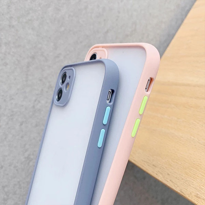 Shockproof Bumper Phone Case Translucent Fashion Matte Smooth Feel Phone Case for iphone 15 14 13 12 11 X 8 7 pro max