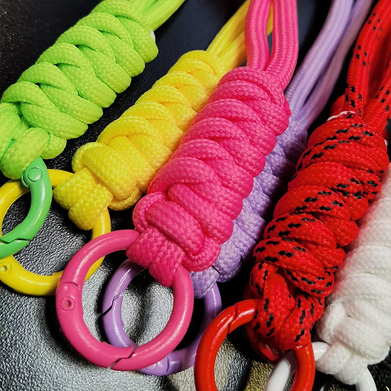 23cmcolor blocking knotted mobile phone hanging rope woven hanging rope phone case keyring detachable mobile phone accessories