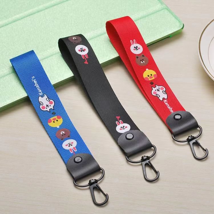 Factory direct sales Smiling face creative lanyard short wrist strap mobile phone rope gift