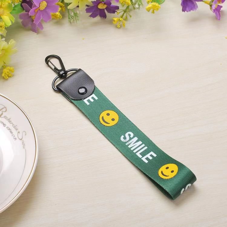 Factory direct sales Smiling face creative lanyard short wrist strap mobile phone rope gift