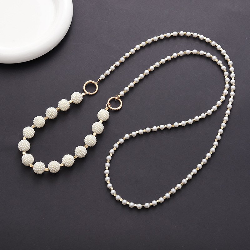 Popular Customized Double Chain Lanyard Cord String Strap Universal Mobile Accessories Hook Cell Phone Charms Beads