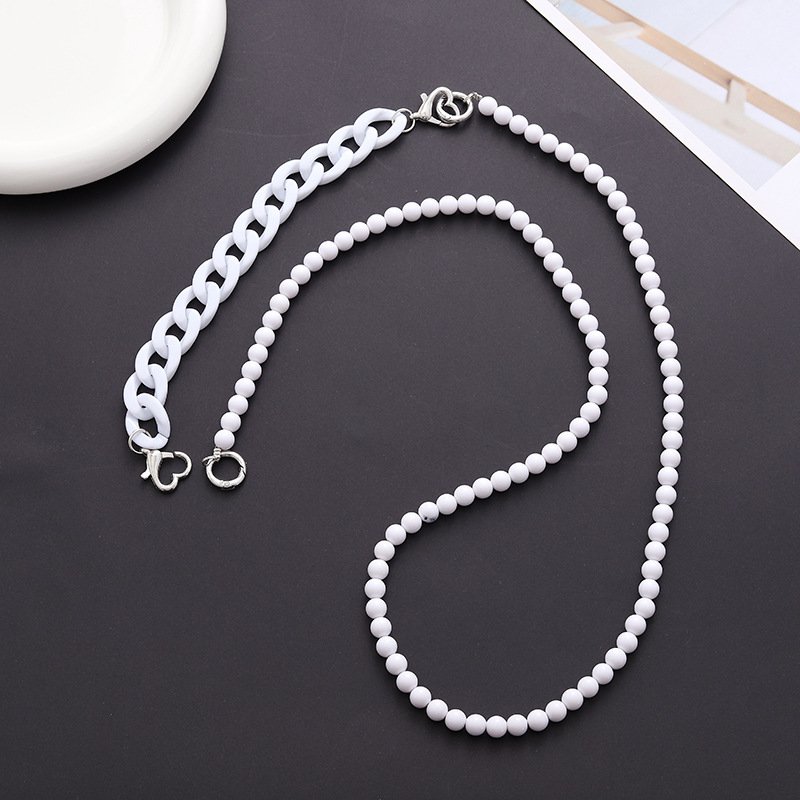 Popular Customized Double Chain Lanyard Cord String Strap Universal Mobile Accessories Hook Cell Phone Charms Beads