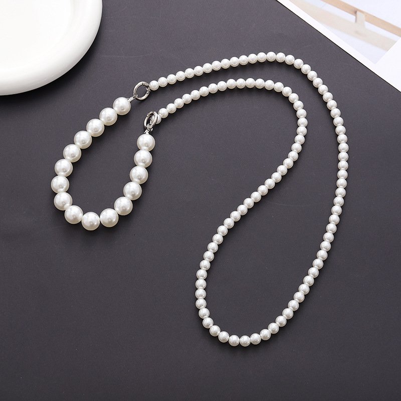 Popular Customized Double Chain Lanyard Cord String Strap Universal Mobile Accessories Hook Cell Phone Charms Beads