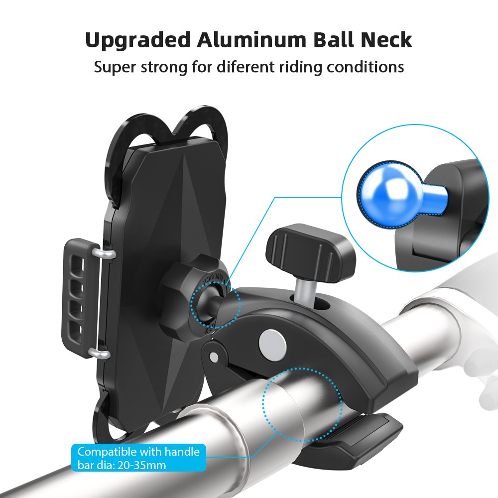 Factory Wholesale 360 Degree Shockproof Motorcycle Phone Holders Bicycle Universal Flexible Bike Mount for 3.5-7" Cell Phone