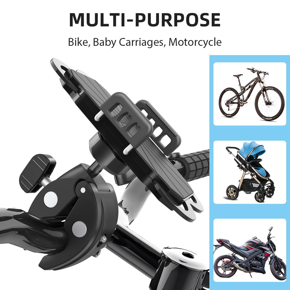 Factory Wholesale 360 Degree Shockproof Motorcycle Phone Holders Bicycle Universal Flexible Bike Mount for 3.5-7" Cell Phone