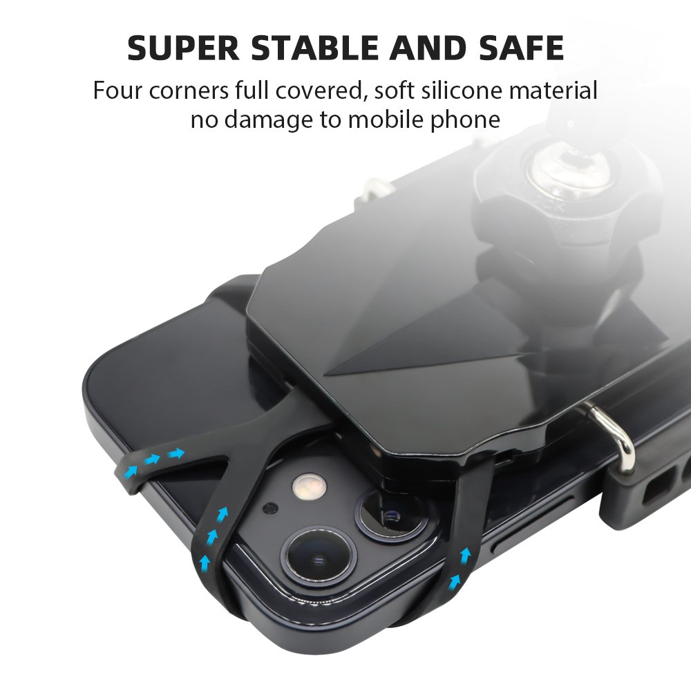 Factory Wholesale 360 Degree Shockproof Motorcycle Phone Holders Bicycle Universal Flexible Bike Mount for 3.5-7" Cell Phone