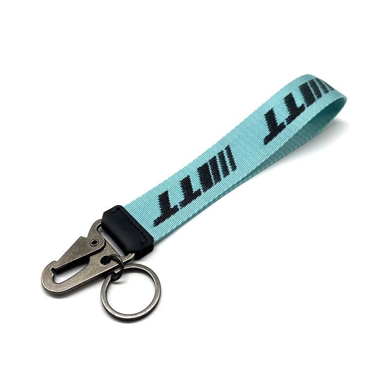 Custom logo printed sublimation strap wrist polyester keychain lanyard short key chain lanyards
