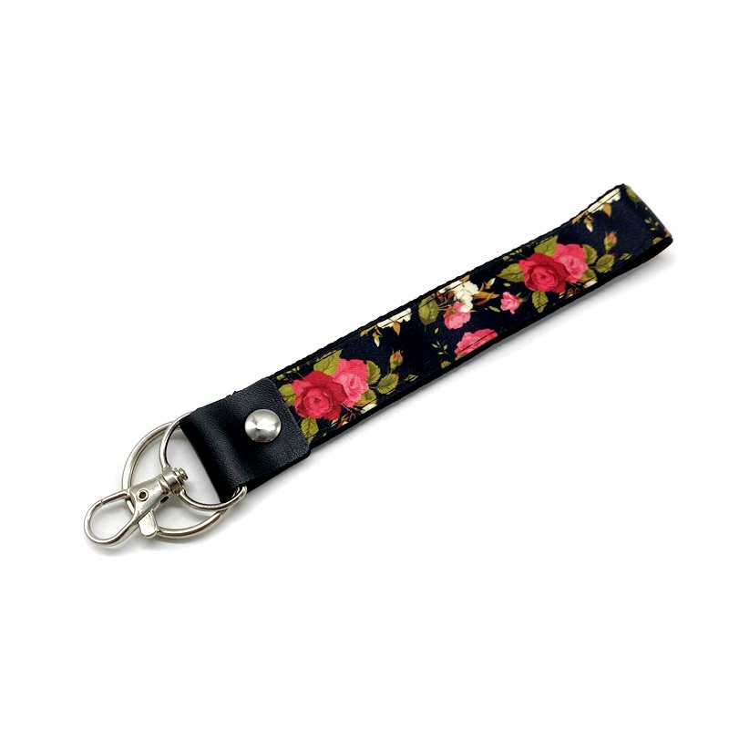 Custom logo printed sublimation strap wrist polyester keychain lanyard short key chain lanyards