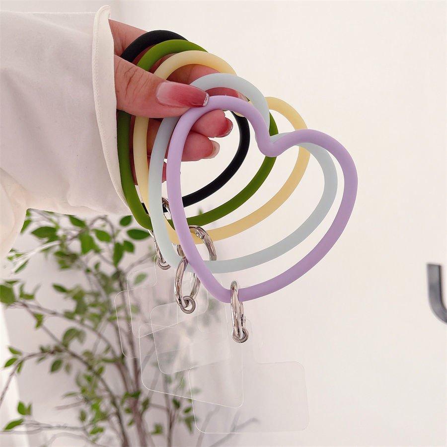 Hot Sale Round Silicone Bracelet Keychain Mobile Phone Anti-Drop Anti-Lost Wrist Strap Portable Ring Phone Keychain