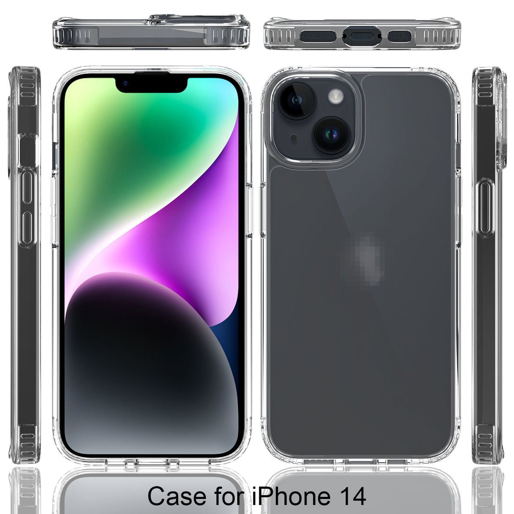 Slim TPU+PC clear Transparent Protection Case Shockproof Case Cover