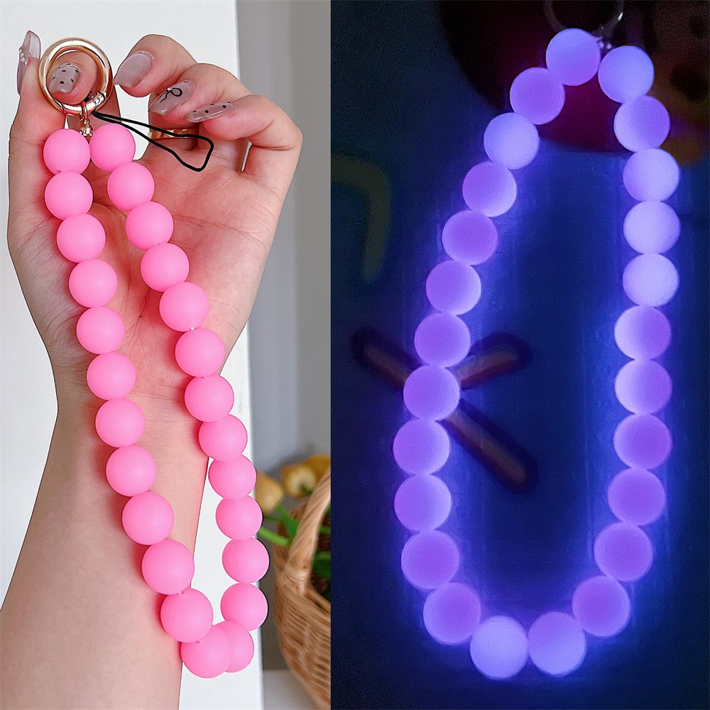 New boy girl phone strap glow-in-the-dark phone chain silicone soft accessories bag pendant phone wristband lanyard