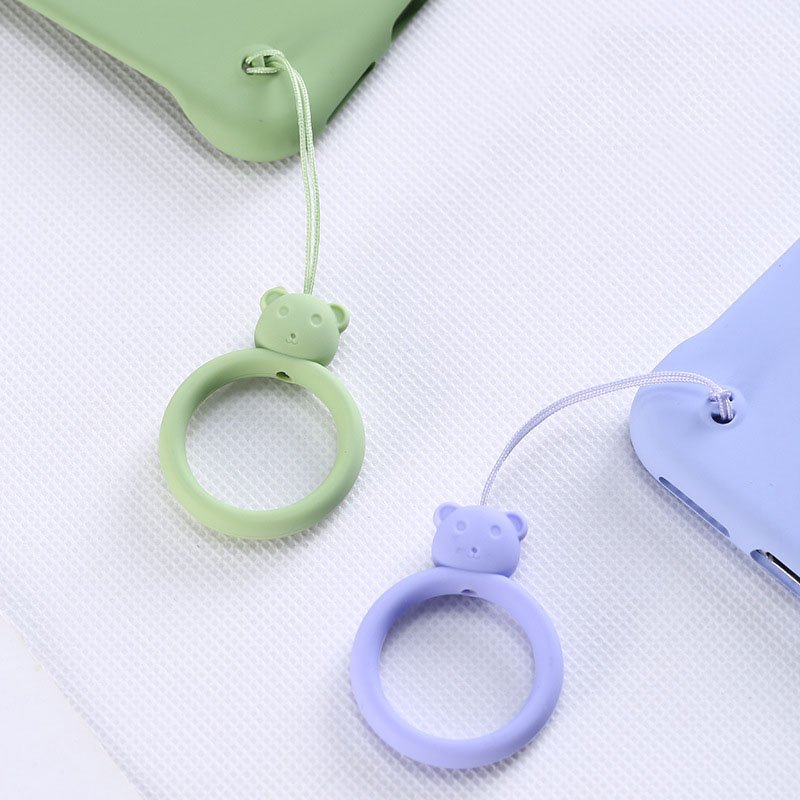 Cute Bear Design Mobile Phone Straps Silicon Pendant Lanyard For Key ID Card USB Strap Cartoon Silicone Ring Lanyard