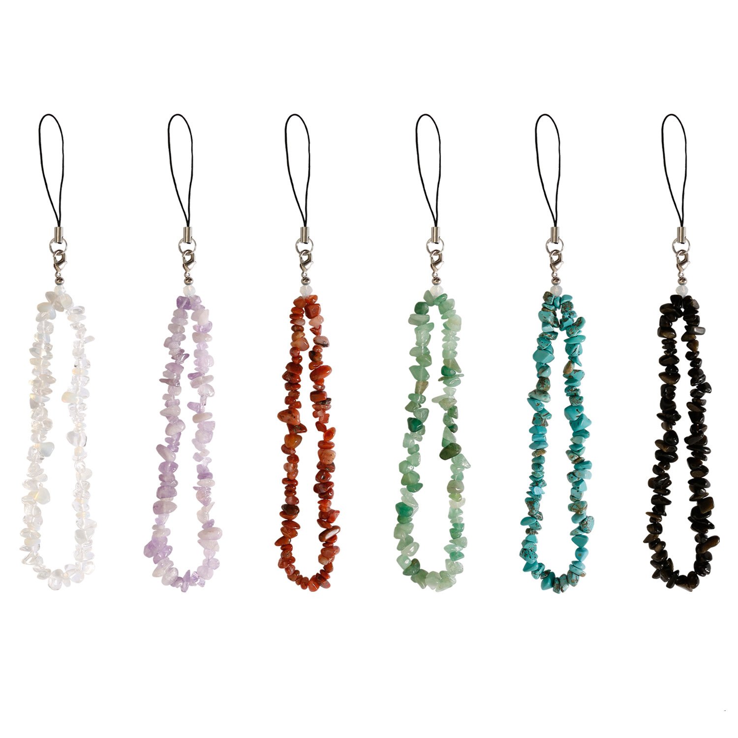 New Universal Crushed Gemstone Gravel Mobile Phone Strap Hand Wrist Strap Lanyard Universal Bracelet Cell Phone Camera Key Chain