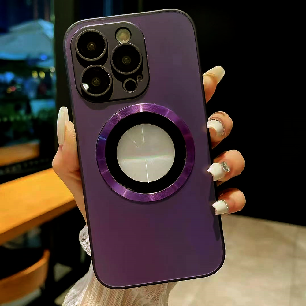 2023 New design Magnetic Acrylic Electroplated cell phone Case with machinery Drawing design for iphone 15 Pro iphone 14