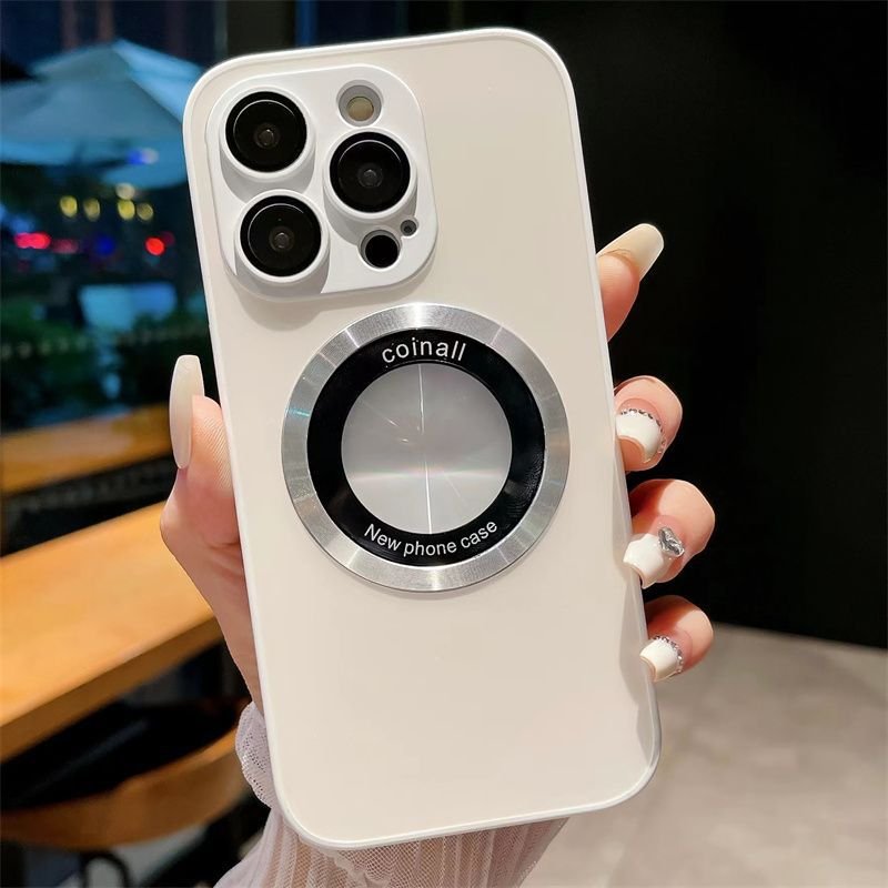 2023 New design Magnetic Acrylic Electroplated cell phone Case with machinery Drawing design for iphone 15 Pro iphone 14