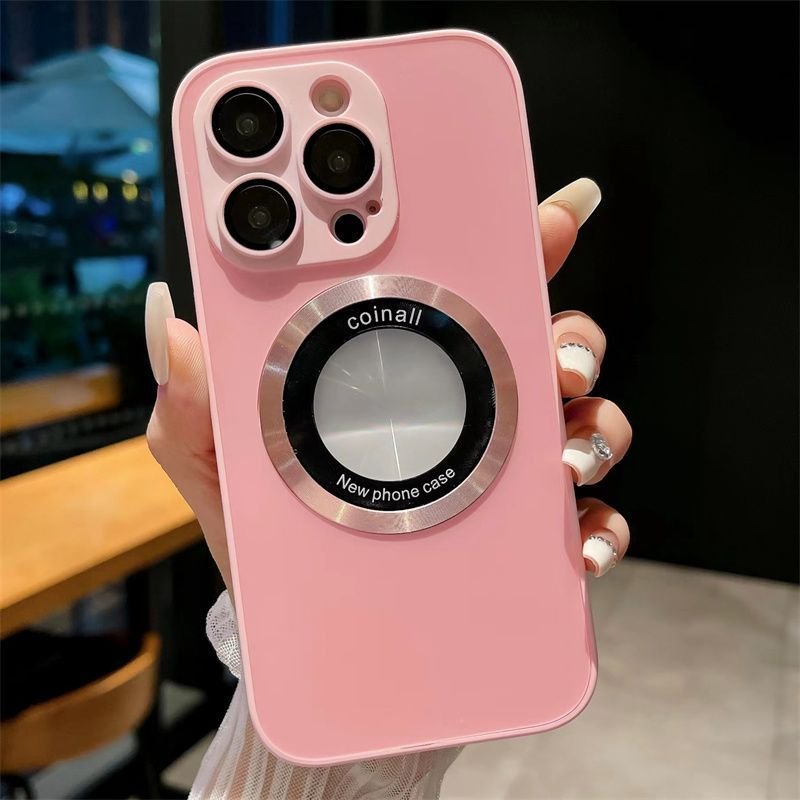 2023 New design Magnetic Acrylic Electroplated cell phone Case with machinery Drawing design for iphone 15 Pro iphone 14