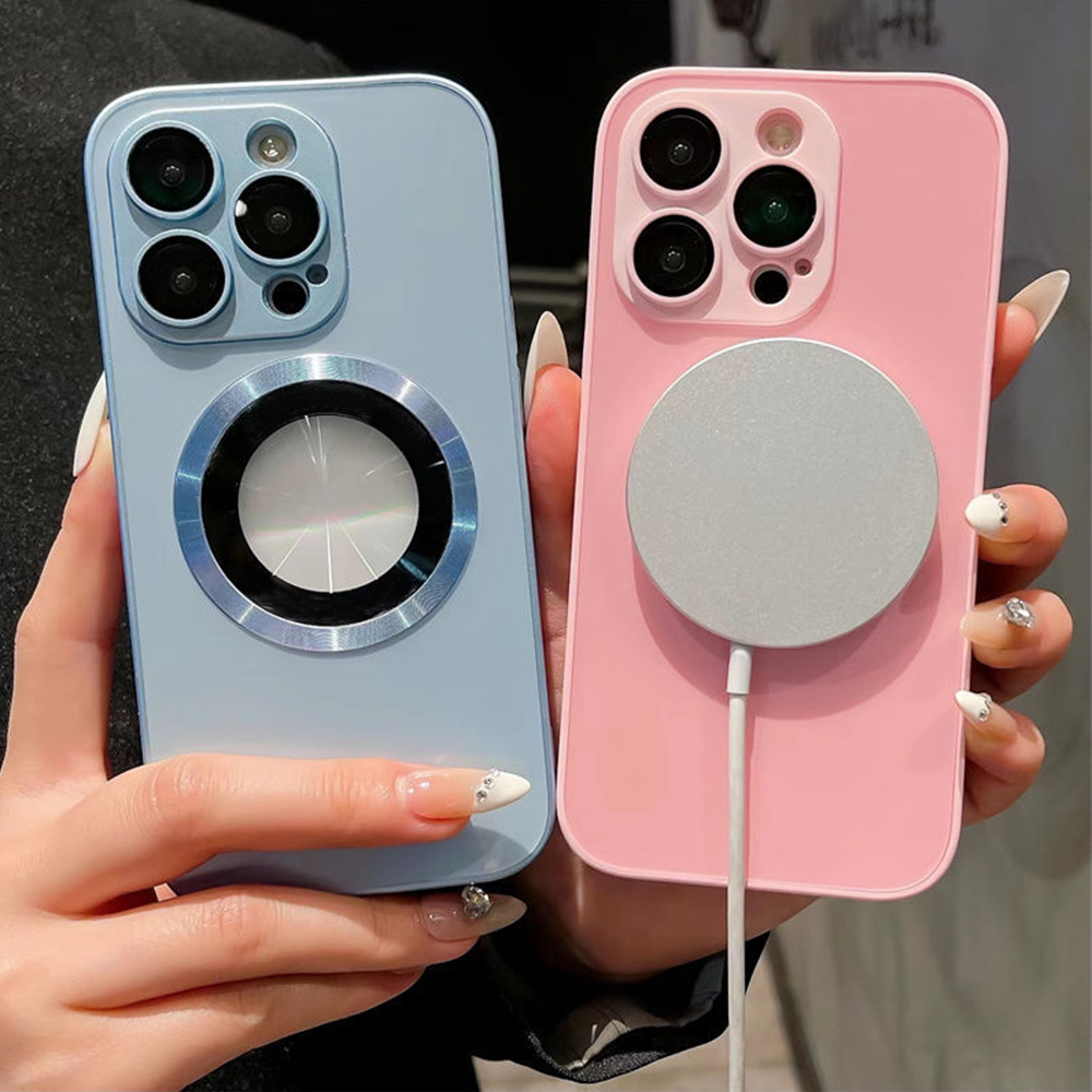 2023 New design Magnetic Acrylic Electroplated cell phone Case with machinery Drawing design for iphone 15 Pro iphone 14