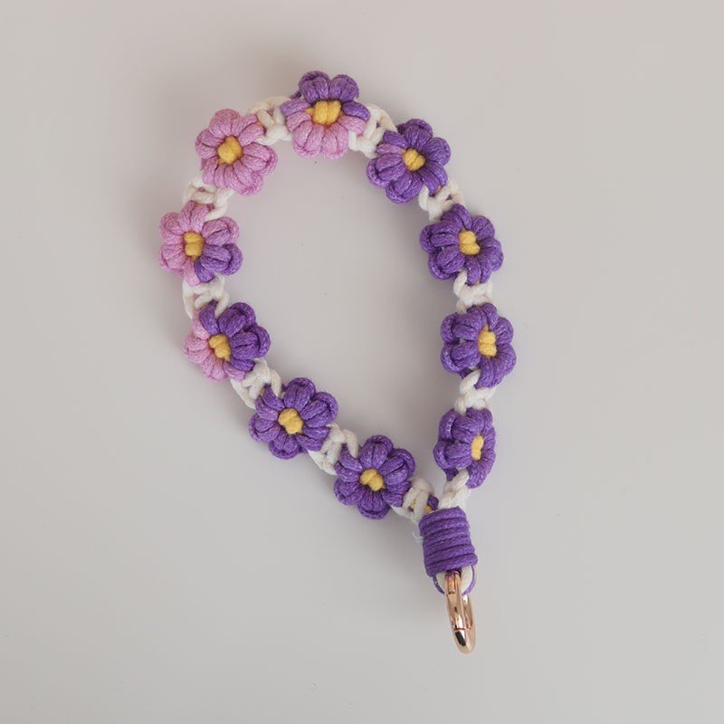 New Boho Ins Style Hand-woven Premium Small Daisy Wrist Strap Keychain Pendant