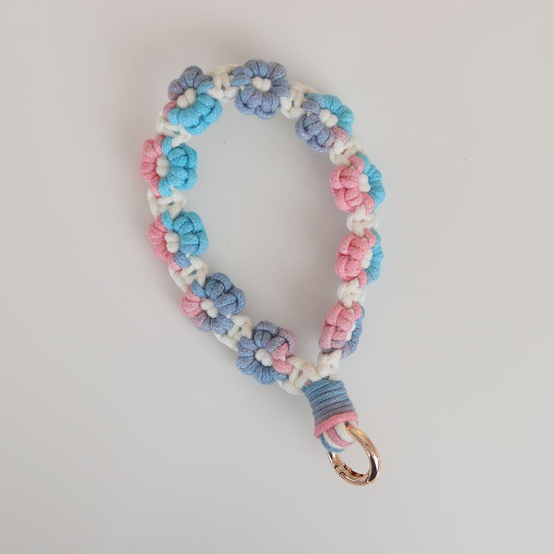 New Boho Ins Style Hand-woven Premium Small Daisy Wrist Strap Keychain Pendant