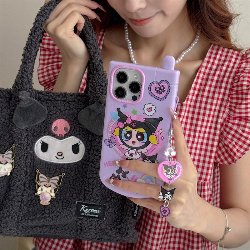 16pro Max Phone Case with Pendant Makeup Mirror Holder Cute Cellphone Covers for Iphone 14 13 15pro Women Mobilephone
