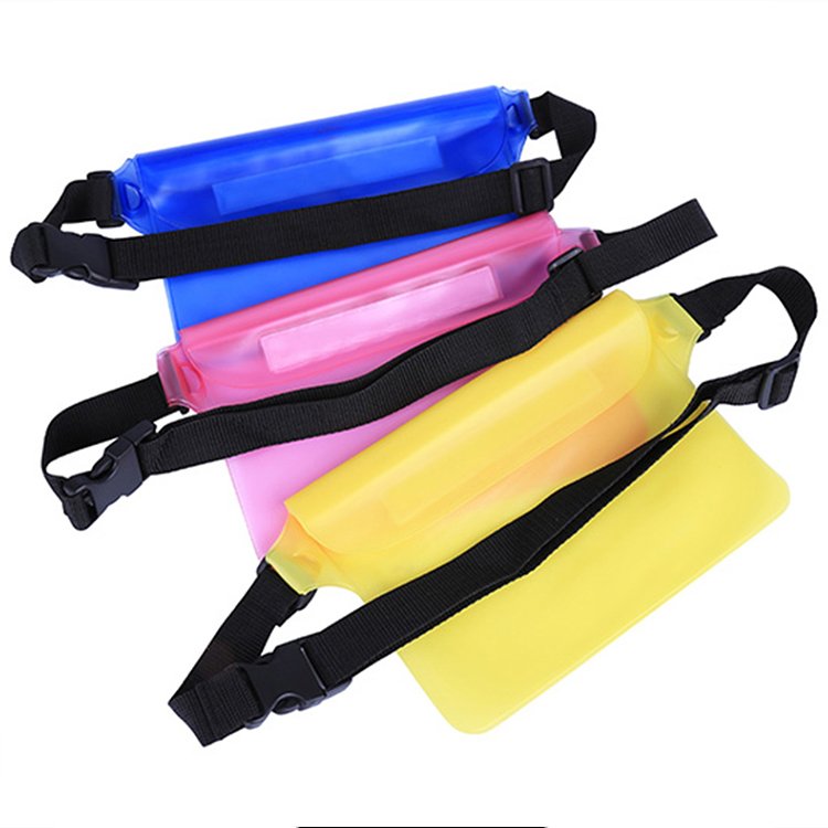 Factory Custom High Capacity Summer Waterproof Pocket Pouch Mobile phone Swimming Beach Dry Bag Money Case With Waist Strap