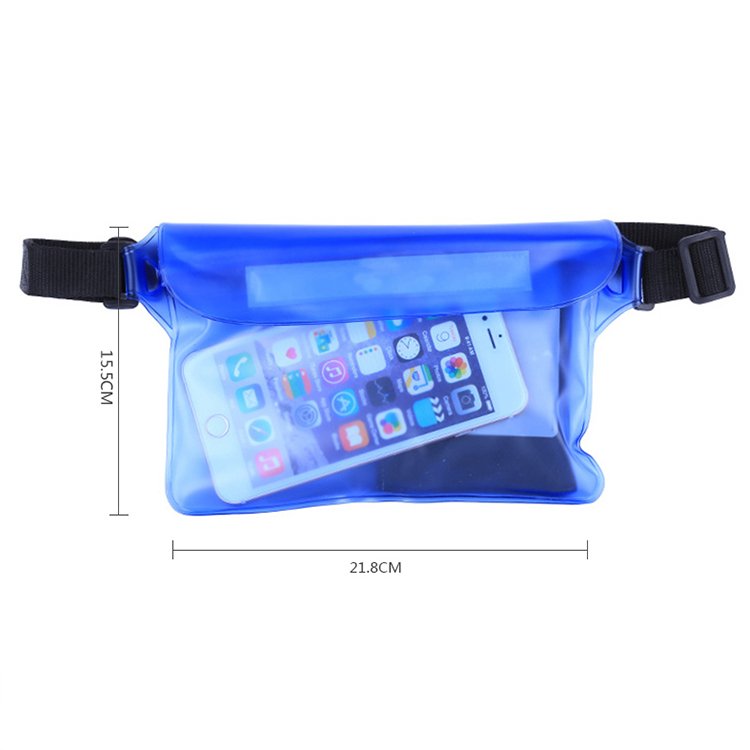 Factory Custom High Capacity Summer Waterproof Pocket Pouch Mobile phone Swimming Beach Dry Bag Money Case With Waist Strap