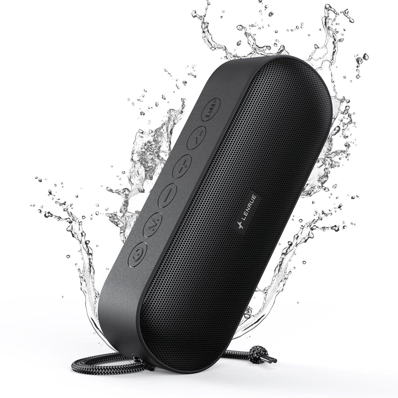 LENRUE A15 Portable Bluetooth Speaker IPX7 Waterproof 20W Stereo Sound 20H Playtime Built-in Mic Outdoor Bluetooth Speaker