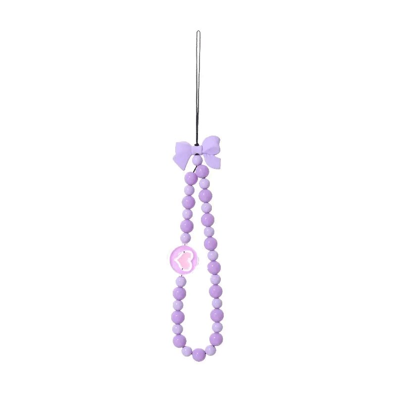Personalized Candy Color Heart Mobile Phone Straps Beads Mobile Phone Chain For Women Girls