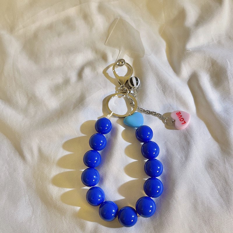 Ins trend color versatile bead mobile phone shell universal pendant Korean camera bag key chain pendant accessories