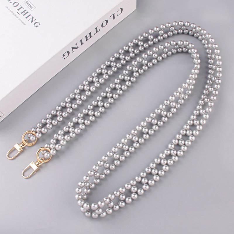 Colorful Pearls Hand Woven Chain For Phone Single Shoulder Crossbody Necklace Braided Beaded Versatile Women Mobile Phone Strap