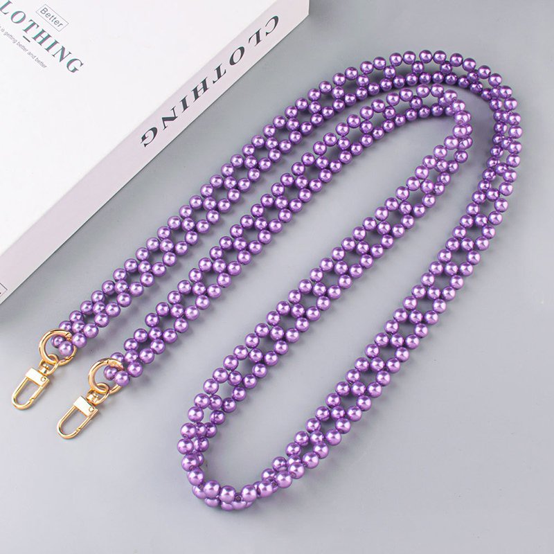 Colorful Pearls Hand Woven Chain For Phone Single Shoulder Crossbody Necklace Braided Beaded Versatile Women Mobile Phone Strap