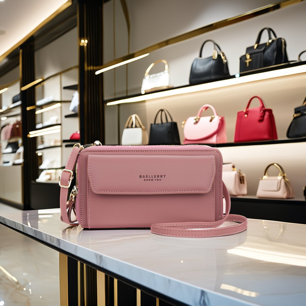 Korean style double zipper large capacity crossbody bag Women's fashion mobile phone bag Baellerry women long wallet