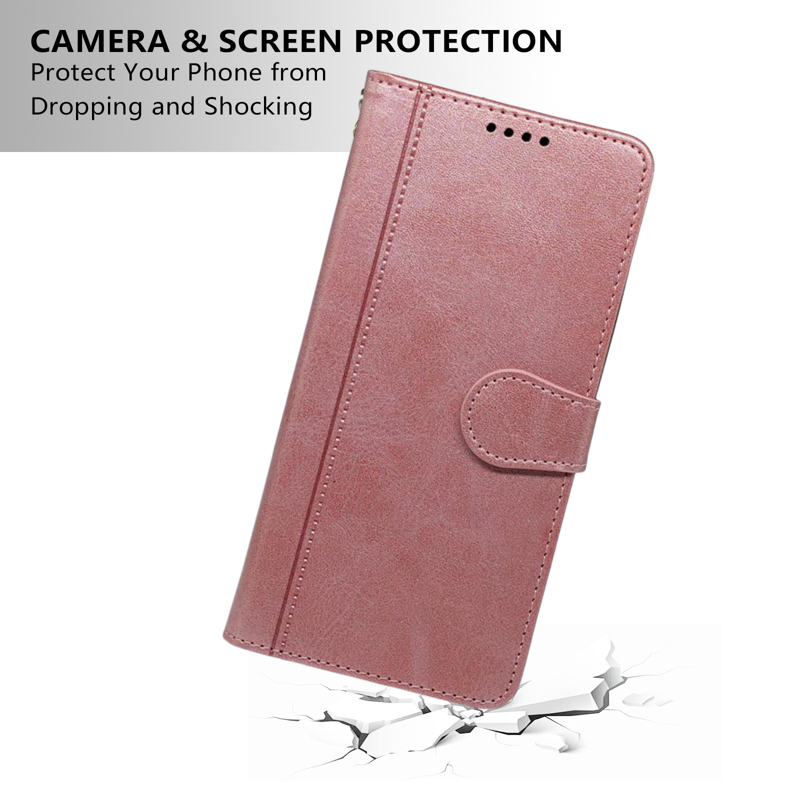 Leather Flip Wallet Case for iPhone 12 13 Mini 14 15 Plus 16 Pro Max with Kickstand Shockproof Phone Cover Bag