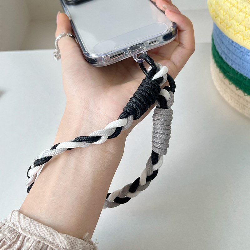 Nylon Phone Anti-lost Lanyard Keychain Short Wrist Pendant Cute Candy Colors Phone Chain Cellphone Strap Women Hand-held Chain