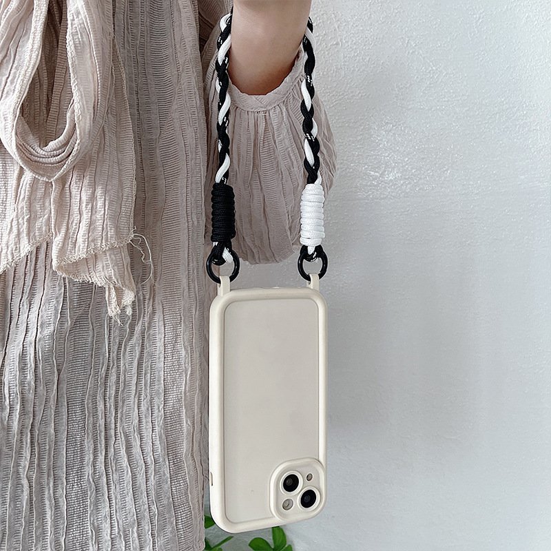 Nylon Phone Anti-lost Lanyard Keychain Short Wrist Pendant Cute Candy Colors Phone Chain Cellphone Strap Women Hand-held Chain