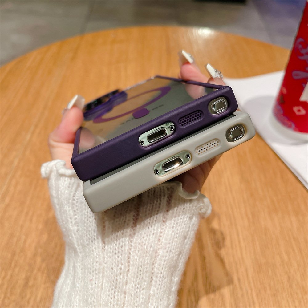 Lucky Magnetic clear Acrylic Mobile Phone Case For Samsung Galaxy S25 S24 S23 S22 S21 ultra Metal lens Shockproof Back Cover