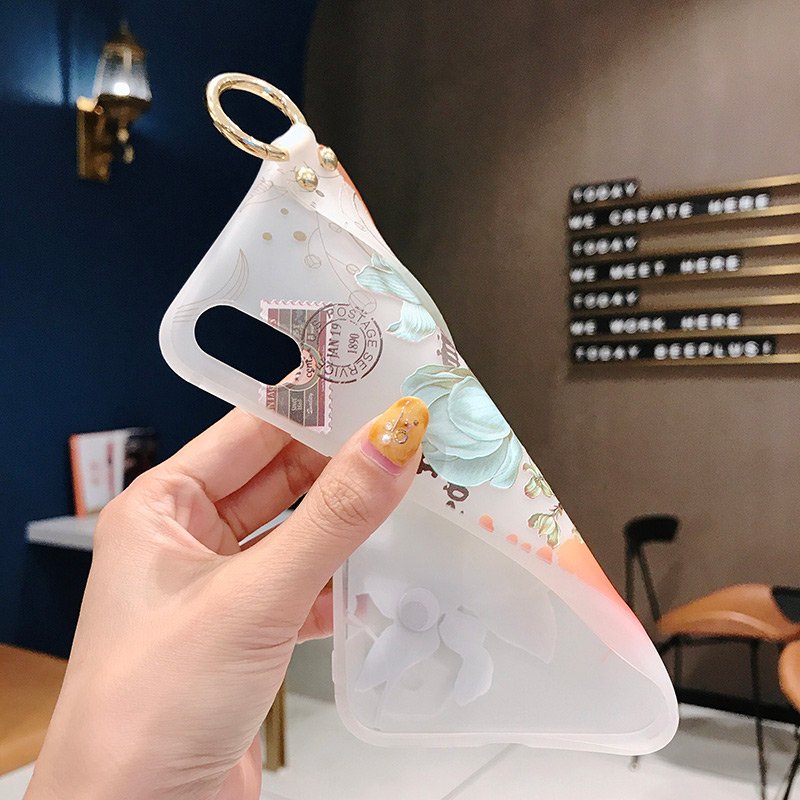 For iPhone 16 Case 3D Print Phone Holder Case For iPhone 16 15 Pro Max Flower Soft TPU Wrist Strap Case