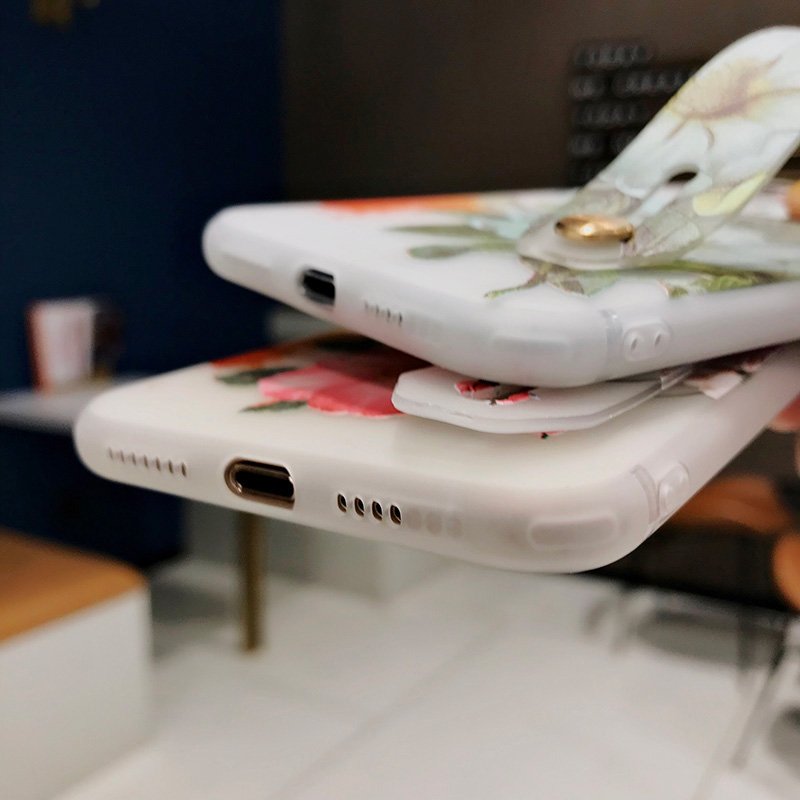 For iPhone 16 Case 3D Print Phone Holder Case For iPhone 16 15 Pro Max Flower Soft TPU Wrist Strap Case