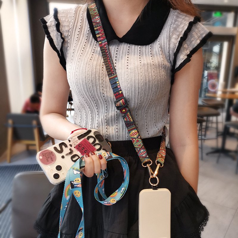Universal Cell Phone Lanyard Vintage Totem Pattern Adjustable Mobile Phone Lanyard Long Crossbody Shoulder Strap Lanyard