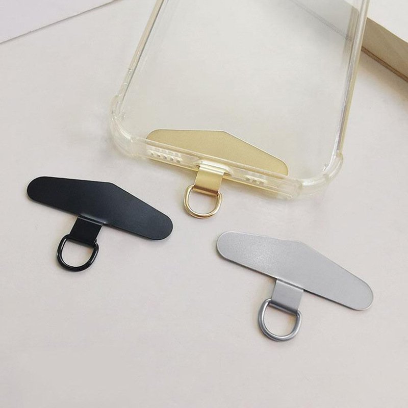 Stainless Steel Metal Phone Lanyard Gasket Patch Anti-lost Detachable Mobile Phone Rope Card Clip Strap Hang Cord Tab