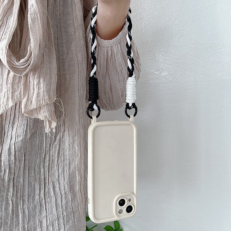 Colorful Braided Mobile Phone Strap Cellphone Wrist Strap Short Smartphone Strap Keychain Portable Anti Loss Hooks Phone Lanyard
