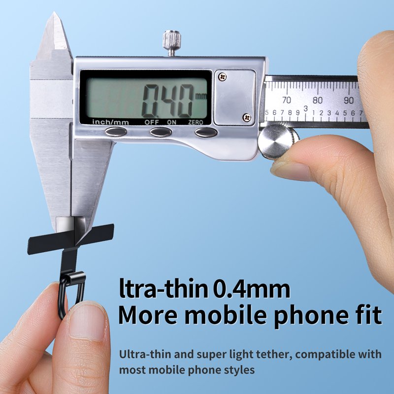 Universal Phone Lanyard Patch with Stainless steel slip D-Ring Mobile Phone Tether Tab in Rope Shape metal Phone clip