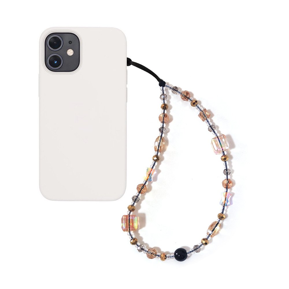 Y2k Acrylic Crystal Butterfly Bow Heart Beaded Phone Wrist Strap Bead Lanyard Bracelet Chain Bracelet Phone Case Charm Rope Cord