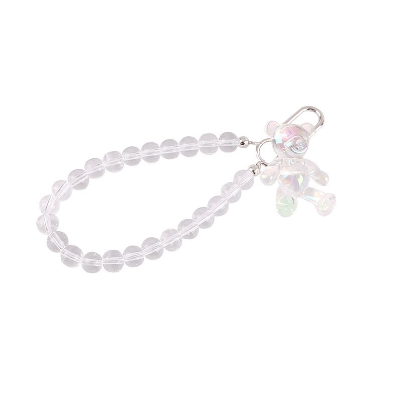 Clear Cartoon Bear Animal Cute Customized Lanyard Cord String Strap Universal Mobile Charm Hook Cell Phone Charms Beads