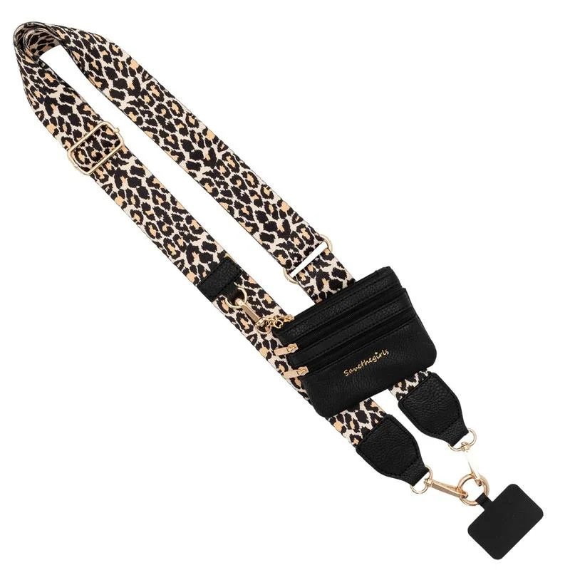 Adjustable Printed Mobile Phone Strap Personalized Polyester Three-Piece Bag Strap Anti-Lost Wallet Strap Wholesale