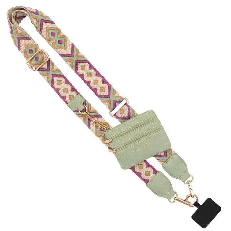 Adjustable Printed Mobile Phone Strap Personalized Polyester Three-Piece Bag Strap Anti-Lost Wallet Strap Wholesale