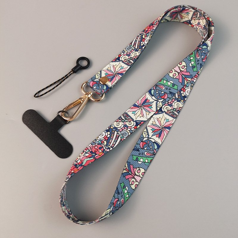 Cell Phone Strap Long Crossbody Lanyard Totem Pattern Hanging Decoration Adjustable Neck Strap AntiLoss Lanyard For IPone 13 15