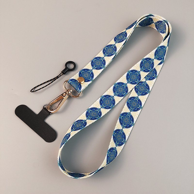 Cell Phone Strap Long Crossbody Lanyard Totem Pattern Hanging Decoration Adjustable Neck Strap AntiLoss Lanyard For IPone 13 15