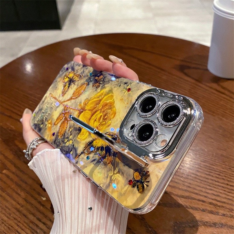 Astronaut Electroplating Bracket Drop Proof Phone Case Cover For Iphone 14 13 12 11 Pro Max Mobile Phone Case